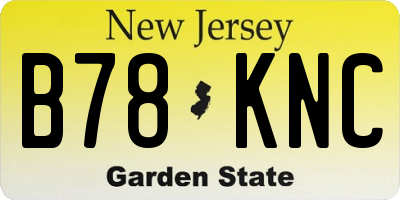 NJ license plate B78KNC