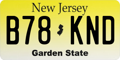 NJ license plate B78KND