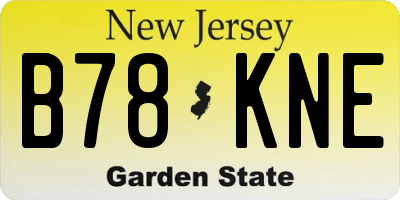 NJ license plate B78KNE