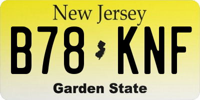 NJ license plate B78KNF