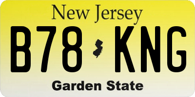 NJ license plate B78KNG