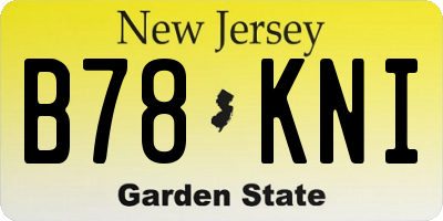 NJ license plate B78KNI
