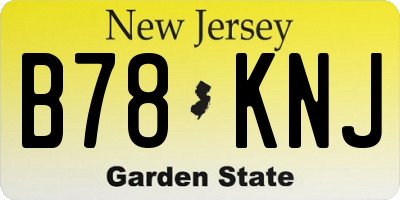NJ license plate B78KNJ