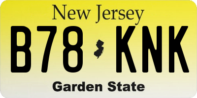 NJ license plate B78KNK