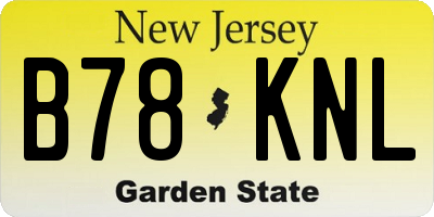 NJ license plate B78KNL