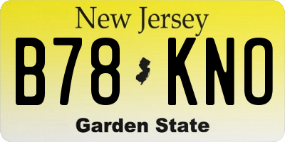 NJ license plate B78KNO