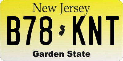 NJ license plate B78KNT