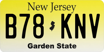 NJ license plate B78KNV