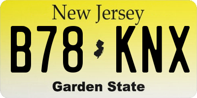 NJ license plate B78KNX