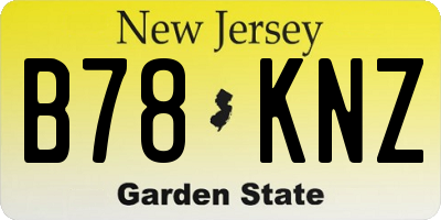 NJ license plate B78KNZ