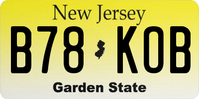 NJ license plate B78KOB