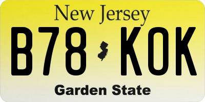NJ license plate B78KOK