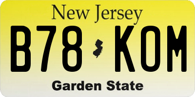 NJ license plate B78KOM