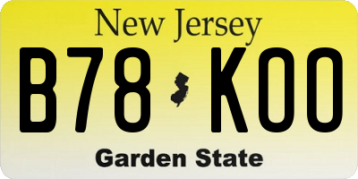 NJ license plate B78KOO