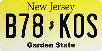 NJ license plate B78KOS