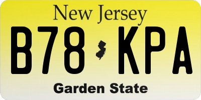 NJ license plate B78KPA