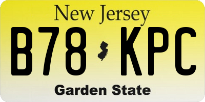 NJ license plate B78KPC