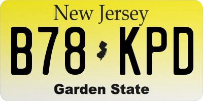 NJ license plate B78KPD