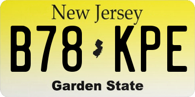 NJ license plate B78KPE