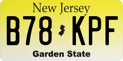 NJ license plate B78KPF