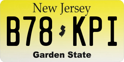 NJ license plate B78KPI
