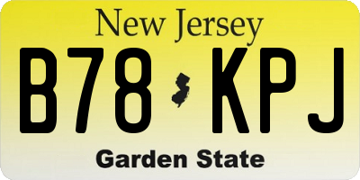 NJ license plate B78KPJ