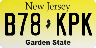 NJ license plate B78KPK