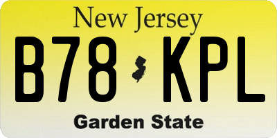NJ license plate B78KPL
