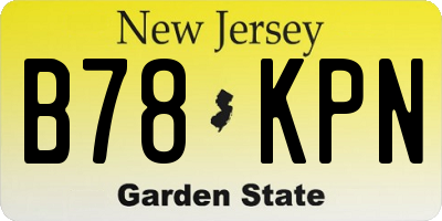 NJ license plate B78KPN