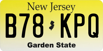 NJ license plate B78KPQ