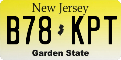 NJ license plate B78KPT