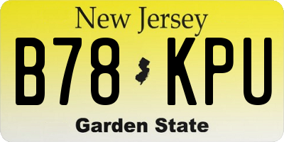NJ license plate B78KPU