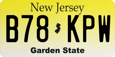 NJ license plate B78KPW