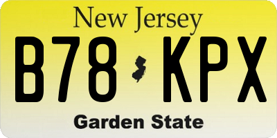 NJ license plate B78KPX
