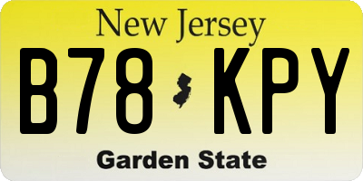 NJ license plate B78KPY
