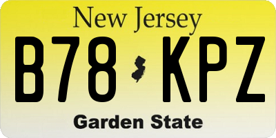 NJ license plate B78KPZ