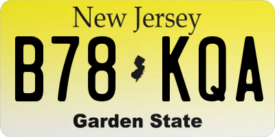 NJ license plate B78KQA