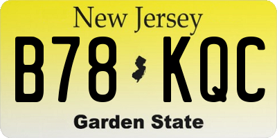 NJ license plate B78KQC