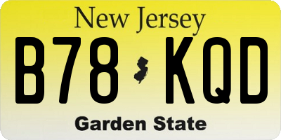 NJ license plate B78KQD