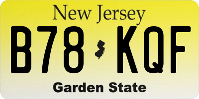 NJ license plate B78KQF
