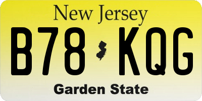 NJ license plate B78KQG