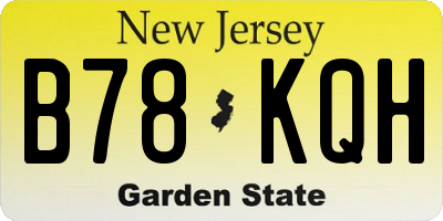 NJ license plate B78KQH