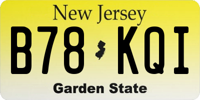 NJ license plate B78KQI