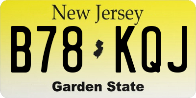 NJ license plate B78KQJ