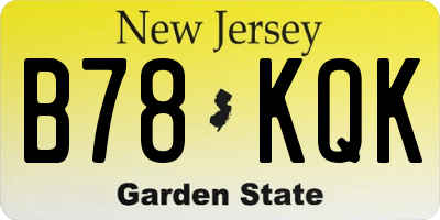 NJ license plate B78KQK