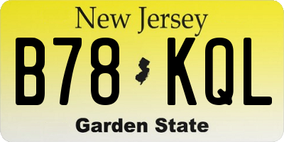NJ license plate B78KQL