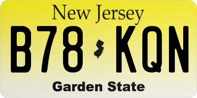 NJ license plate B78KQN