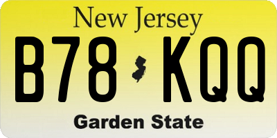 NJ license plate B78KQQ