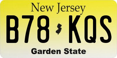 NJ license plate B78KQS