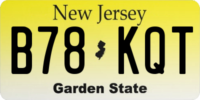 NJ license plate B78KQT
